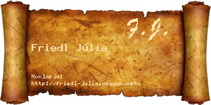 Friedl Júlia névjegykártya